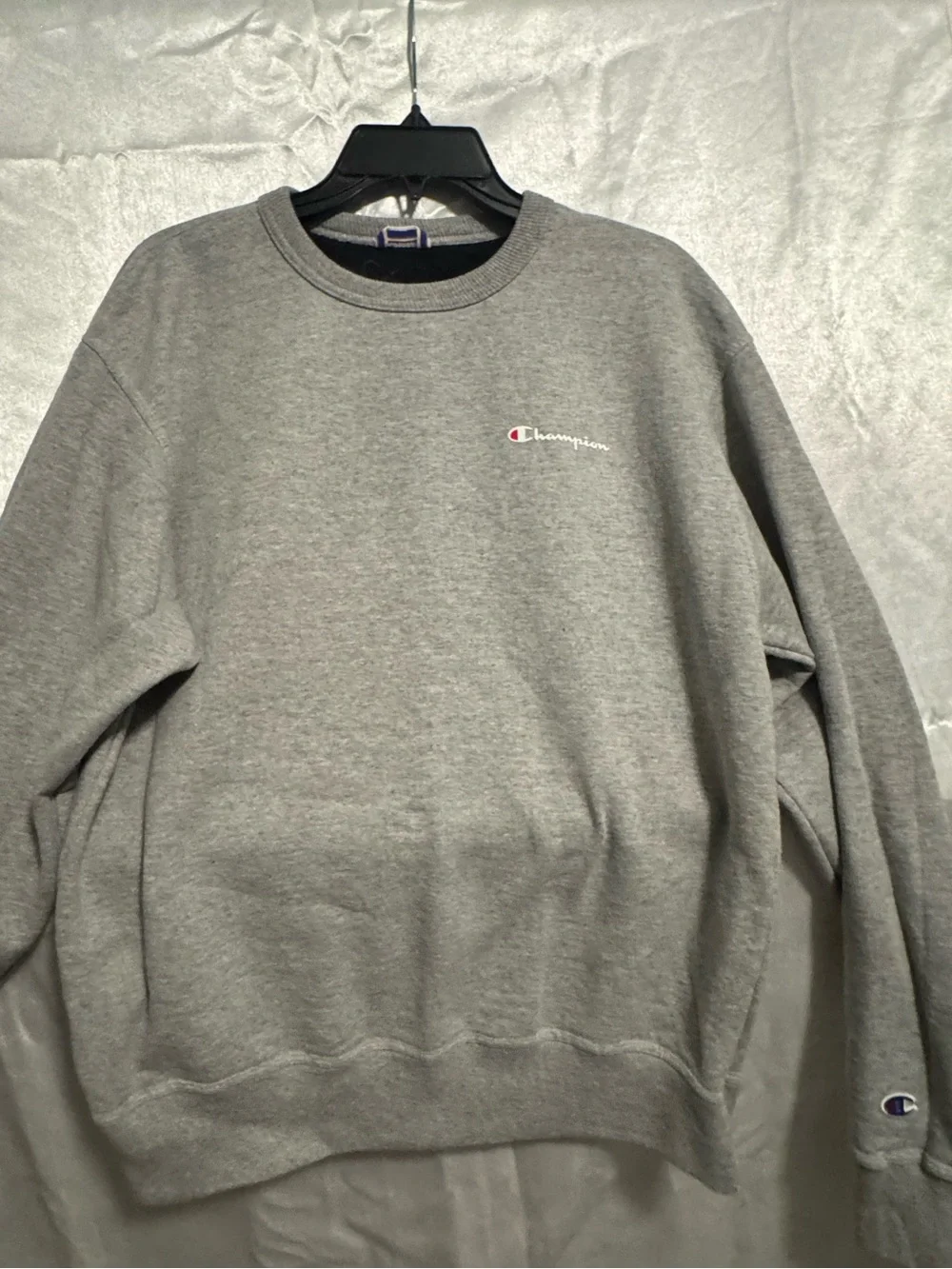 Medium Champion Gray Crewneck Sweatshirt with  Logo